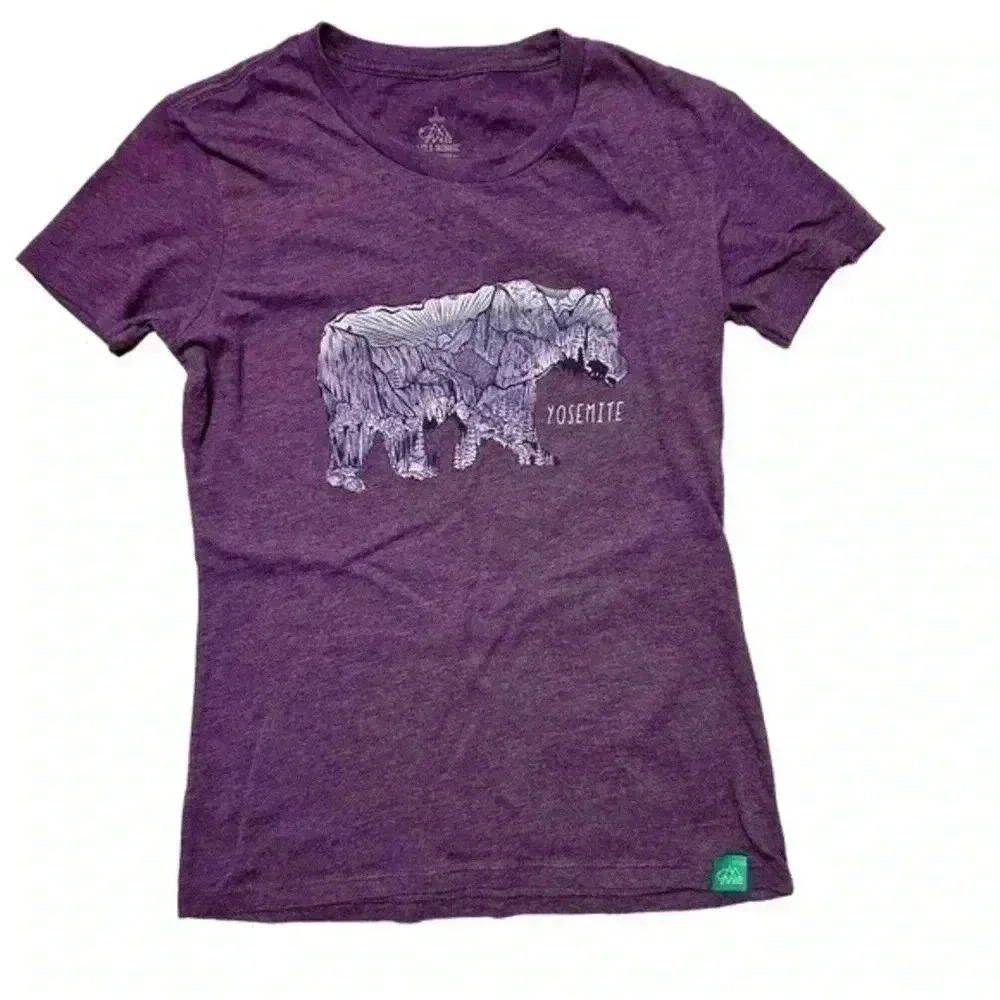 Bear Sketch Tee Womens Size Small Jersey Knit Light Weight